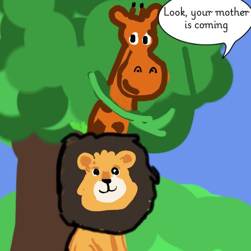 giraffe and the lion cartoon