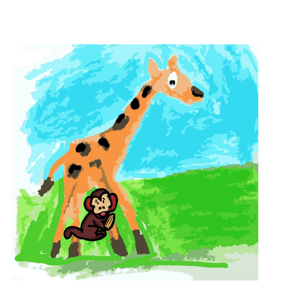 baby giraffe running around