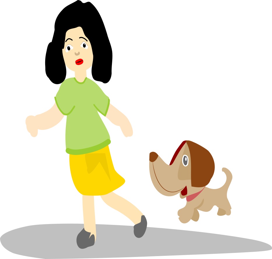 girl and the puppy cartoon
