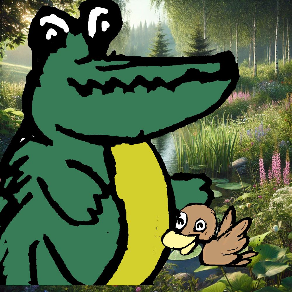 crocodile and the baby duck
