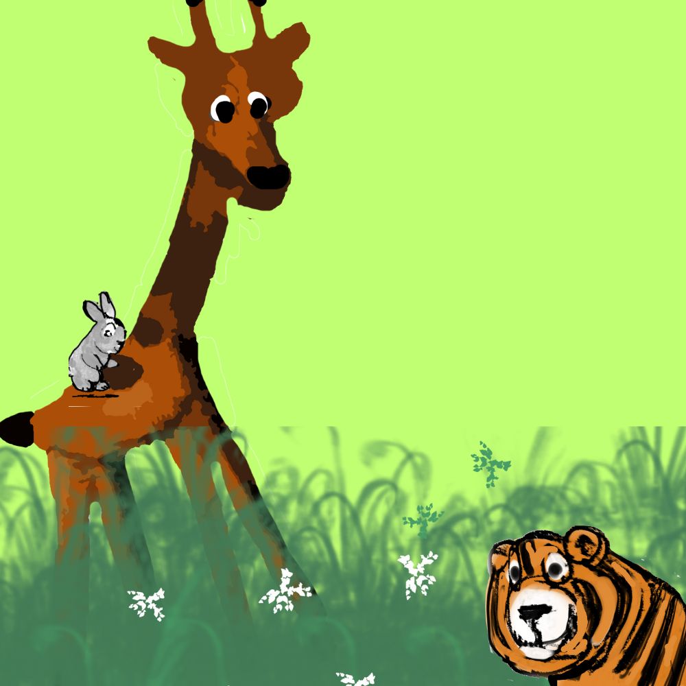 giraffe,rabbit and the tiger