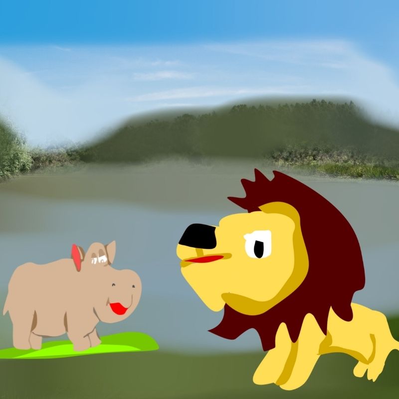 hippo and the lion story