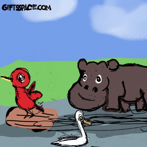 hippo and the bird