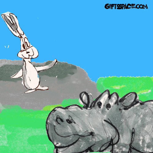 animation of a bunny dancing to the hippo tune