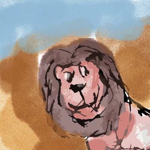 leo the lion in the desert