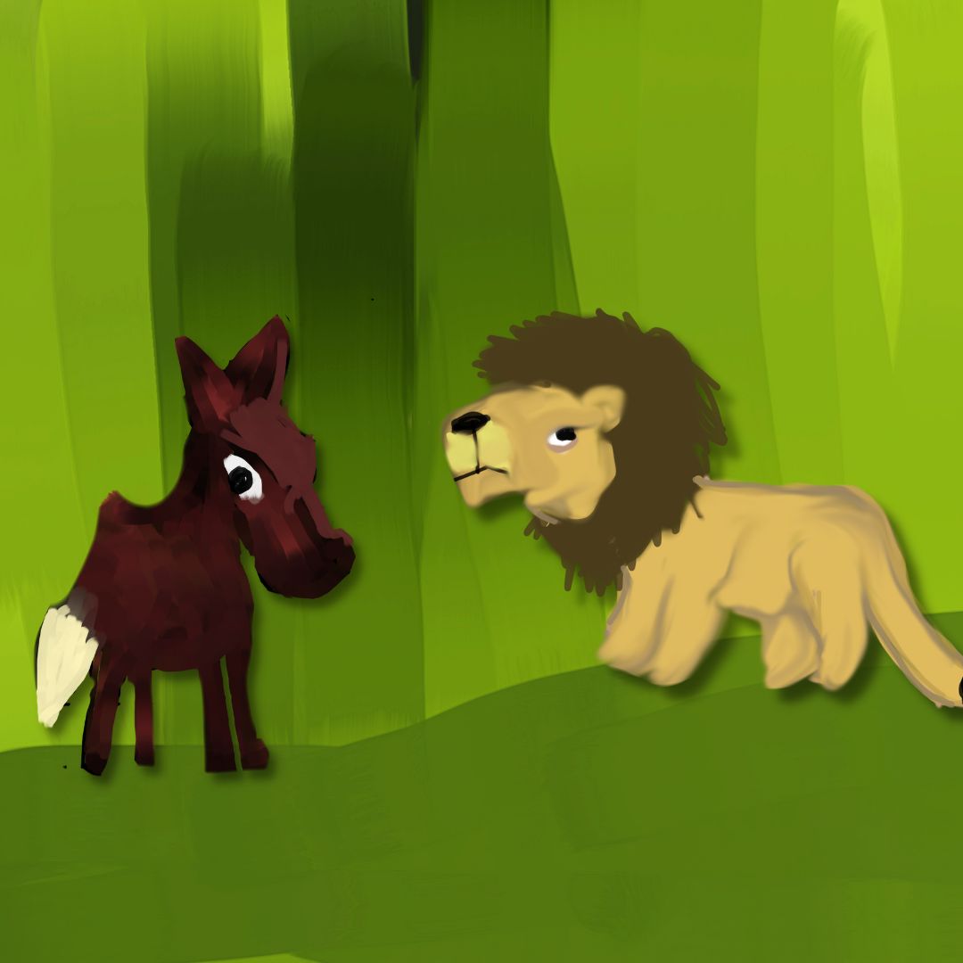 donkey and the lion story