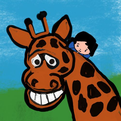 girl on the giraffe