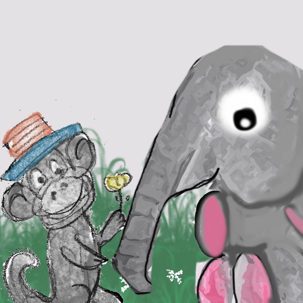 monkey and the elephant cartoon