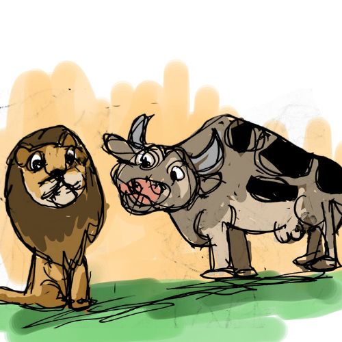 cow and the lion story