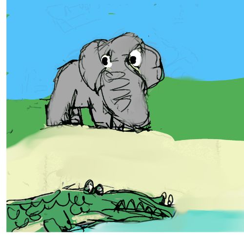 elephant and the crocodile meeting