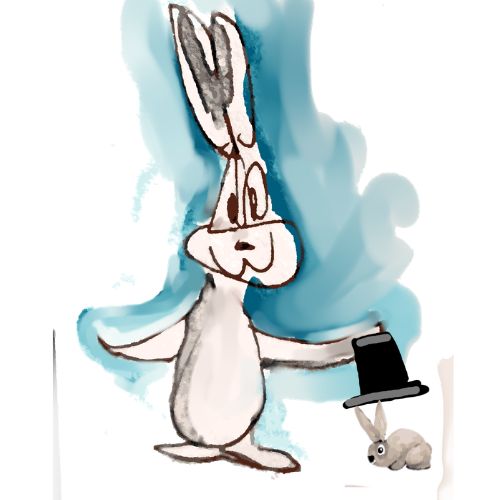 Bunny Magician performs hat trick