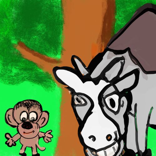 Monkey, And The Cow, How They Became Friends