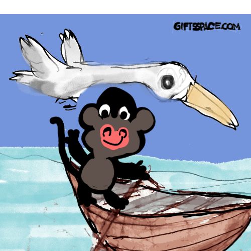 monkey sailor and the bird