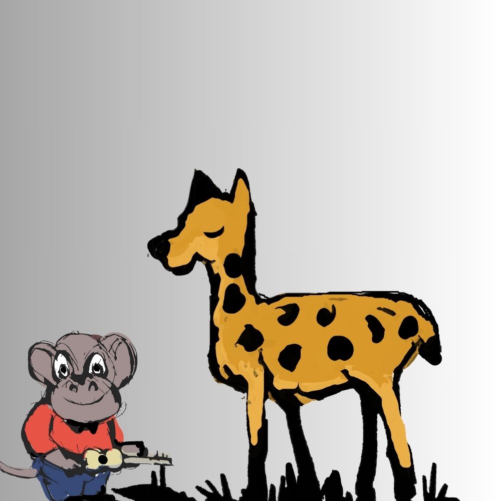 monkey guitarist and the deer