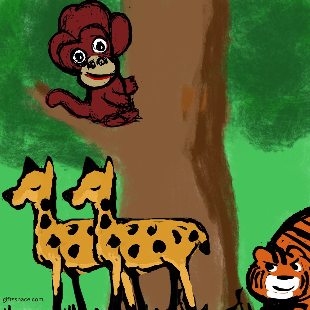 Monkey giving warning to deer