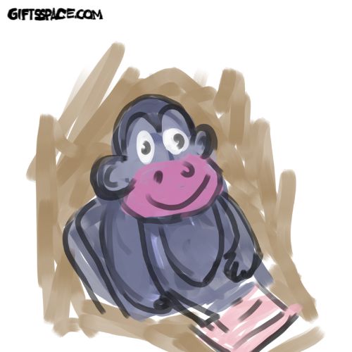 monkey writer is on the job