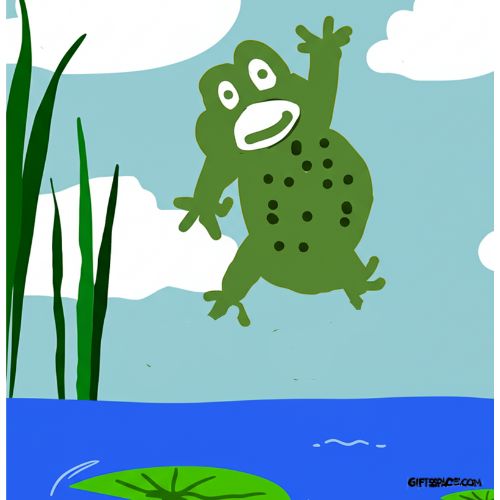 frog telling about a monster cartoon