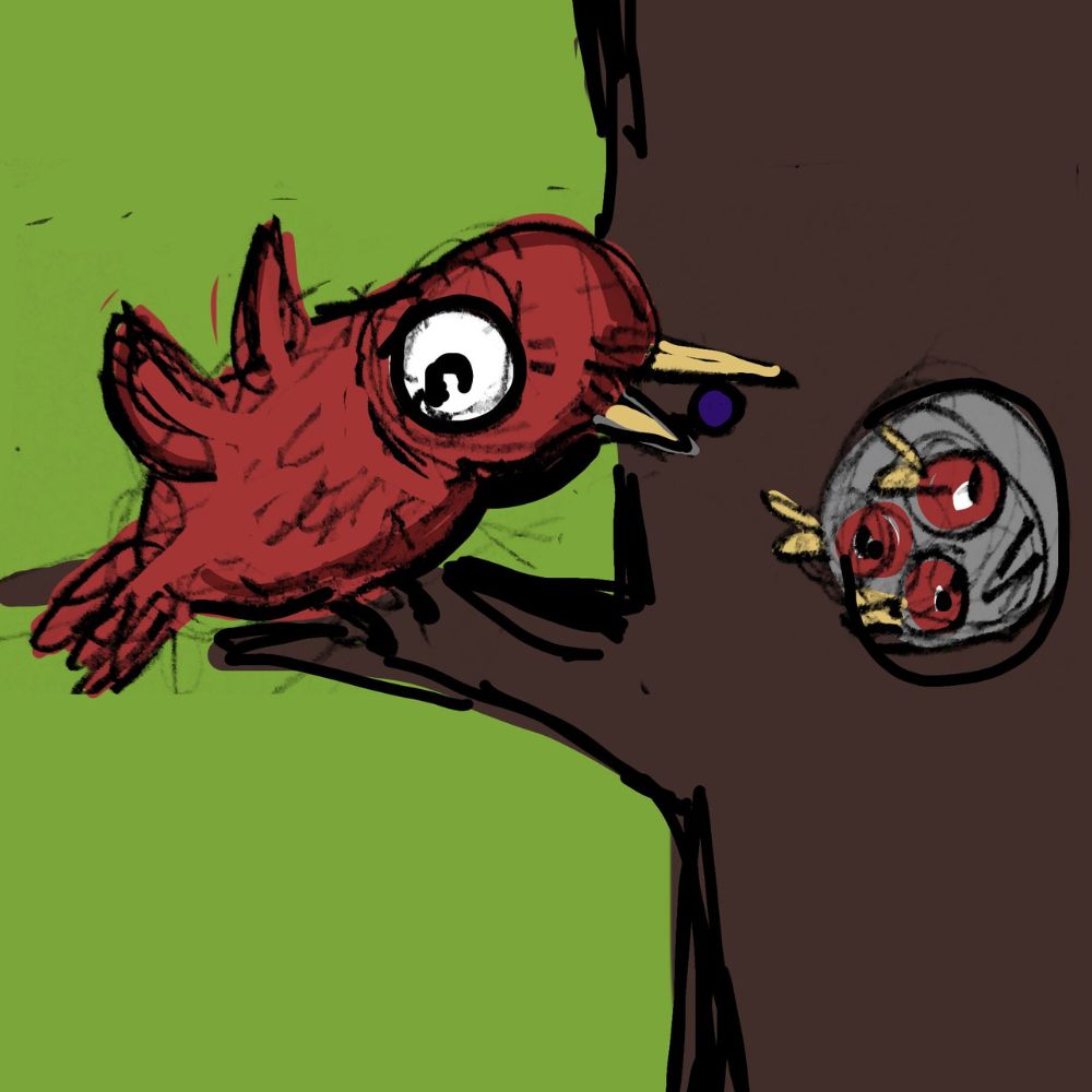 mother bird feeding her children