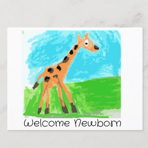 newborn funny giraffe card