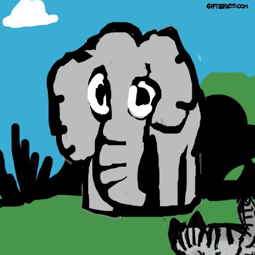 elephant and the cat cartoon
