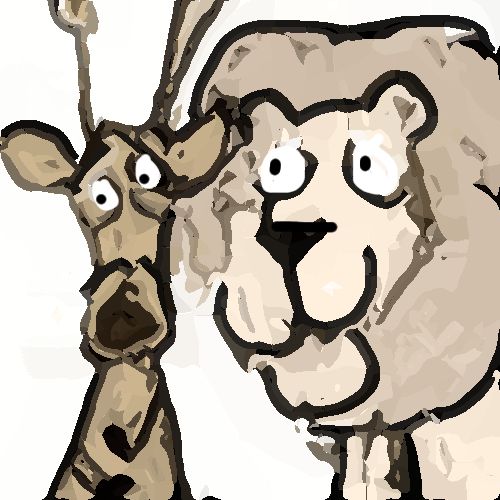 lion and the deer cartoon