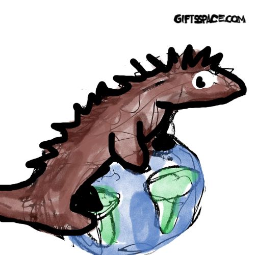 dinosaur on the top of the earth
