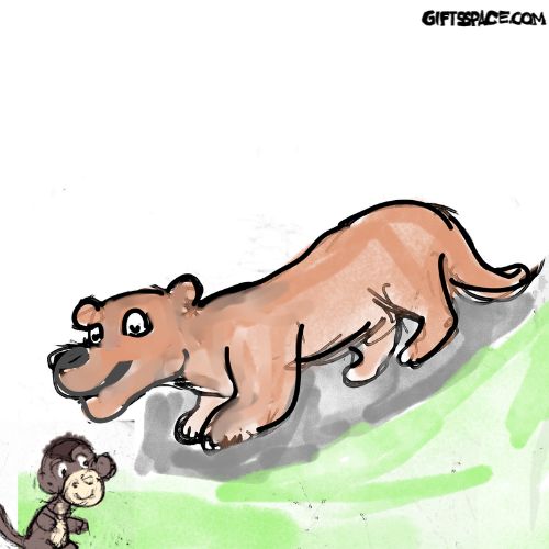 lioness and the monkey