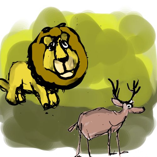 lion and the deer story