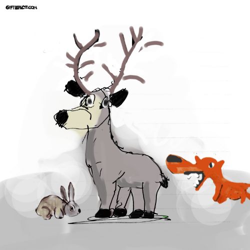 a reindeer and the rabbit