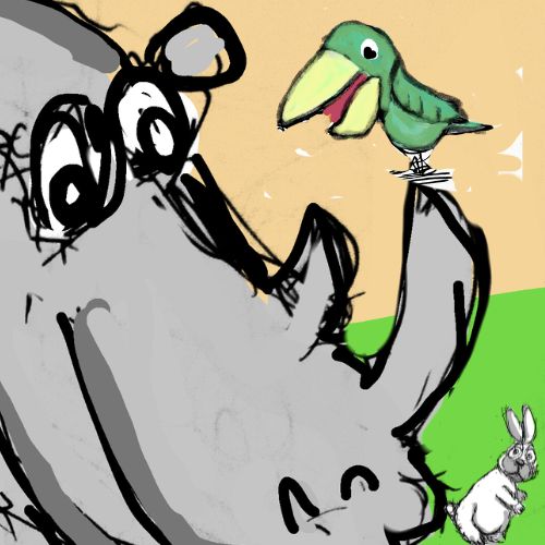 rhino and the little bird