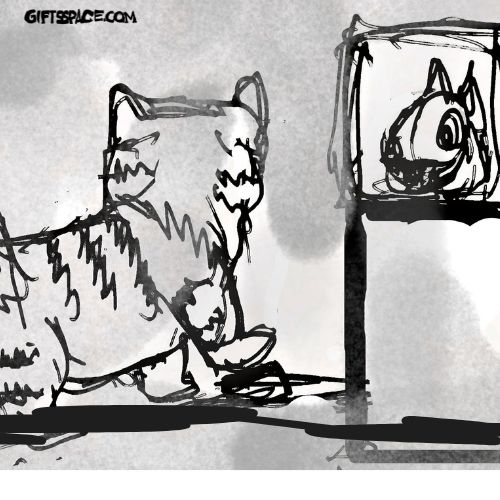 cat and the mouse inside the fridge