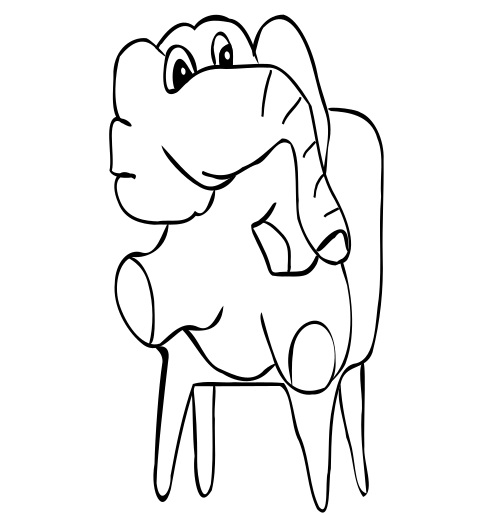 elephant sitting on a chair