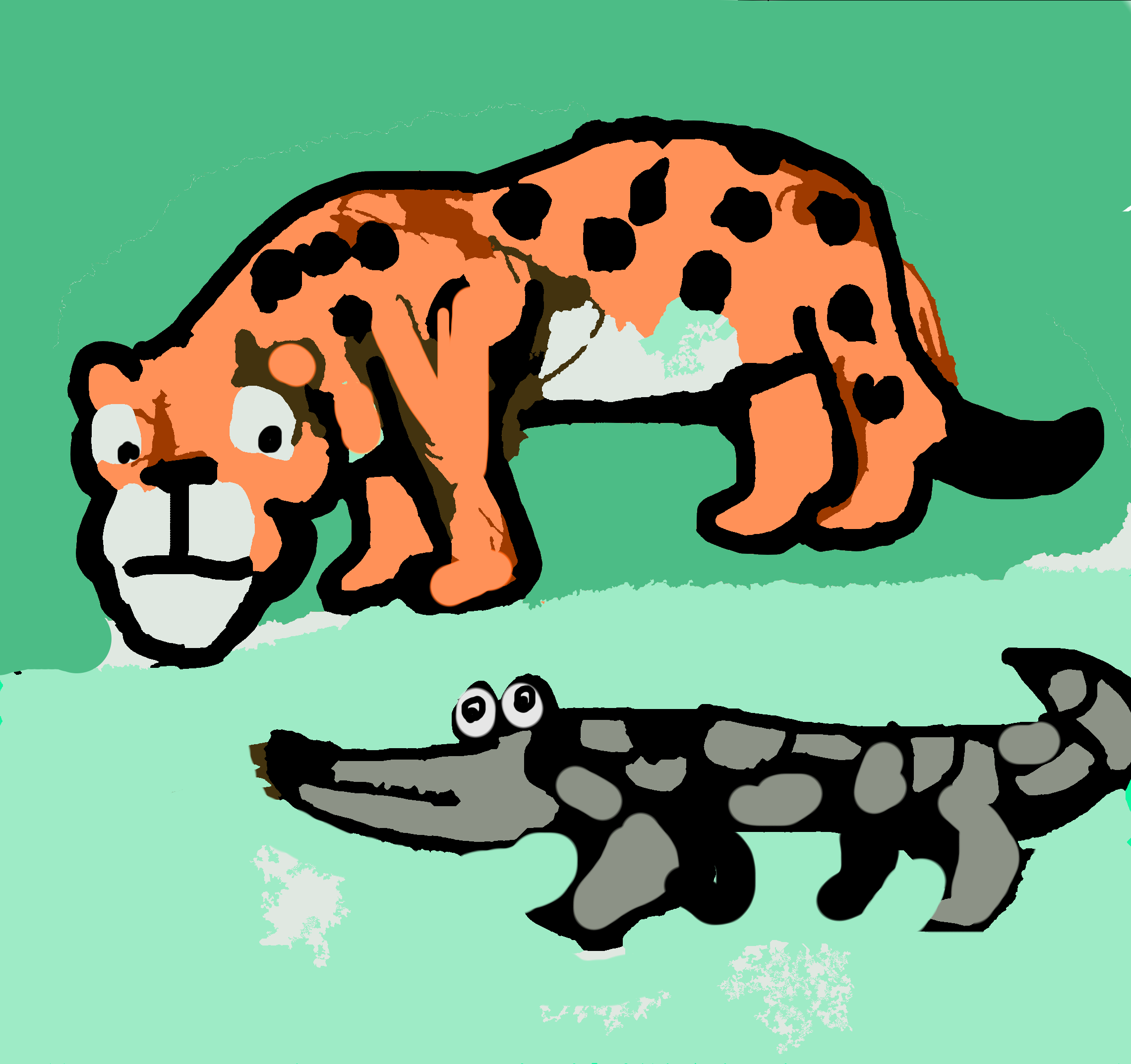 jaguar and the crocodile