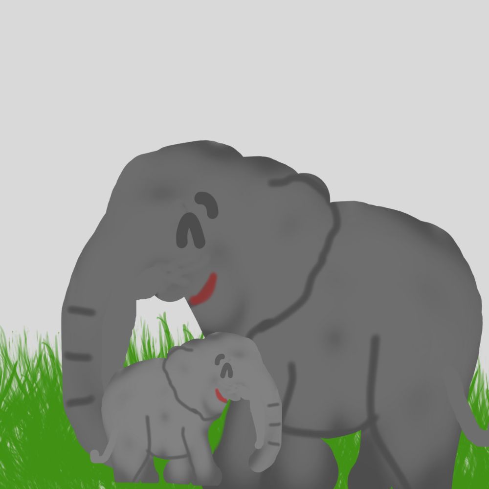 mother and baby elephant