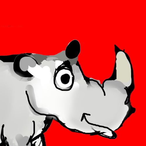 rhino is proud of its horn.