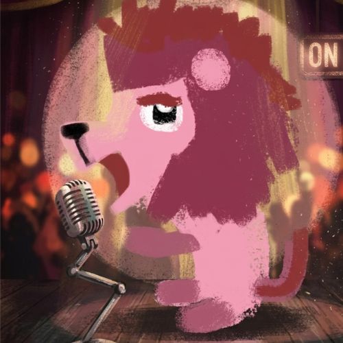 illustration of a lion singer