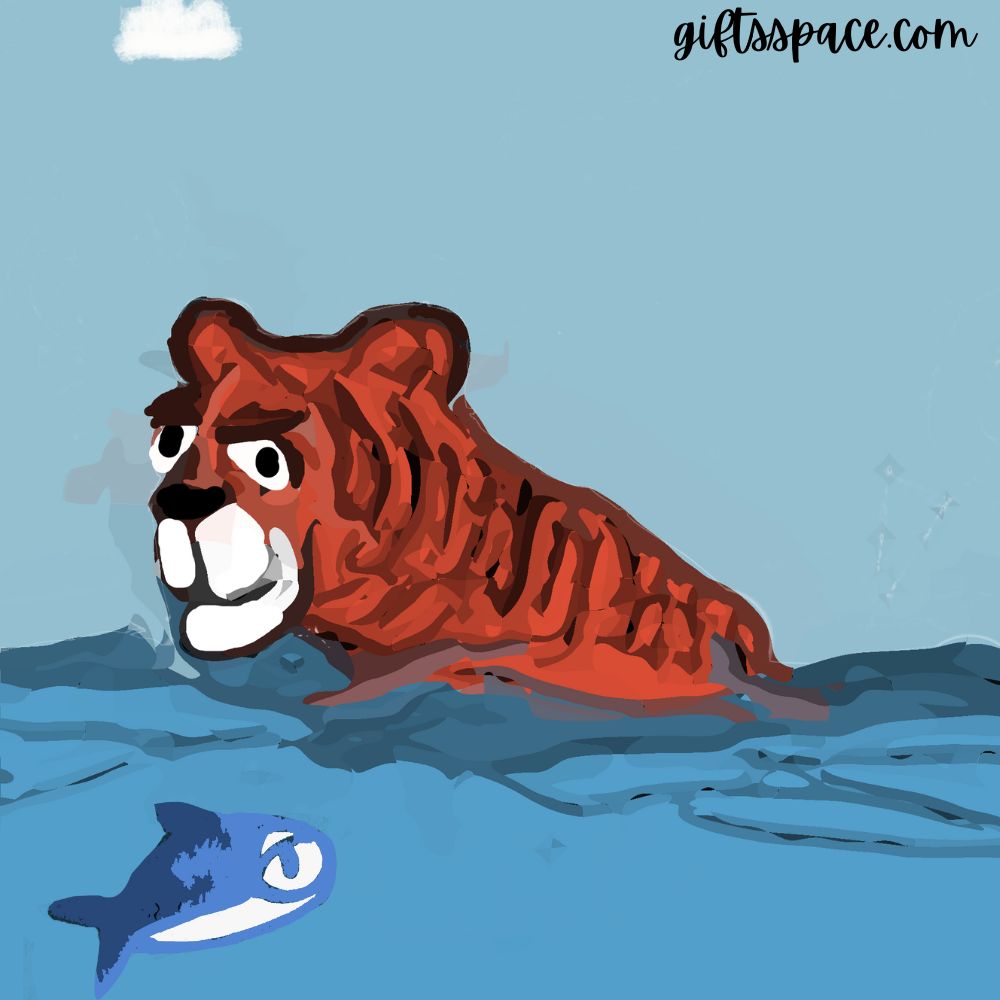 Tiger swimming lesson