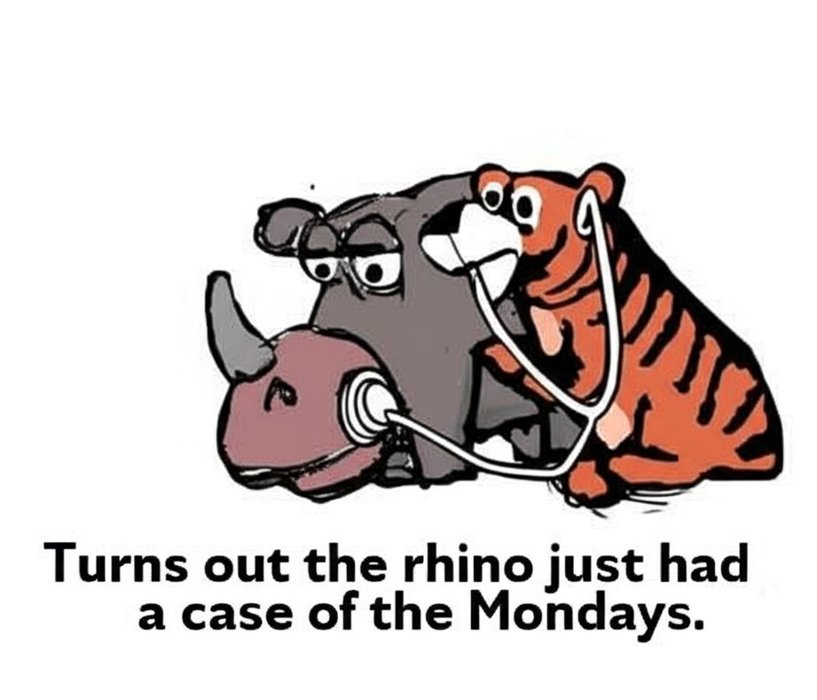 the doctor is treating the rhino