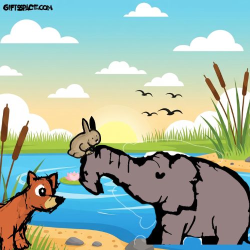 bunny escaping the fox cartoon.