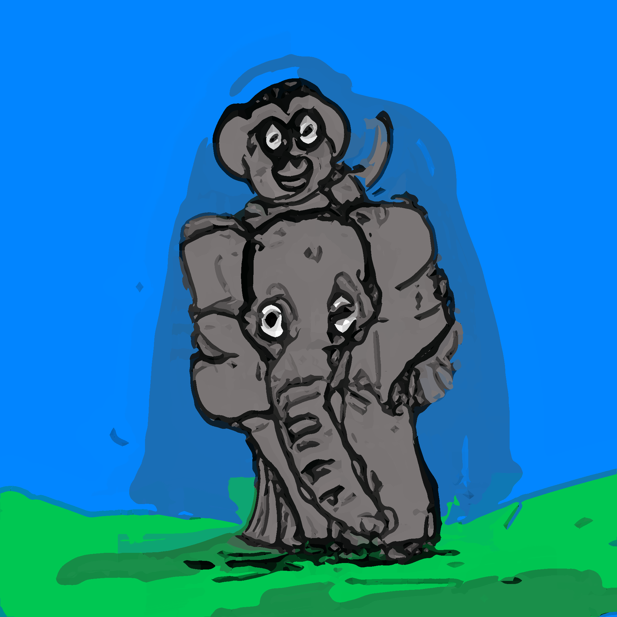 monkey and the elephant