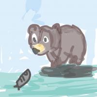 Morning Fishing Bear