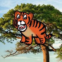 Tiger On A Tree