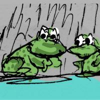 Two Frogs In The Rain