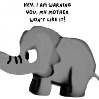Baby elephant warning