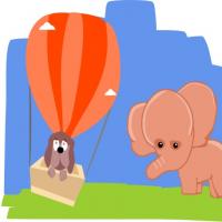 Elephant Meets Flying Dog