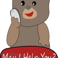 baby bear with phone