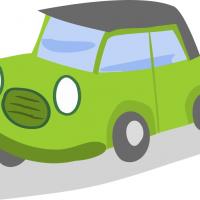 Green car cartoon