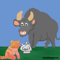 bull and the cats cartoon