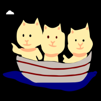 Three Cats In A Boat
