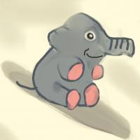 elephant on a skateboard